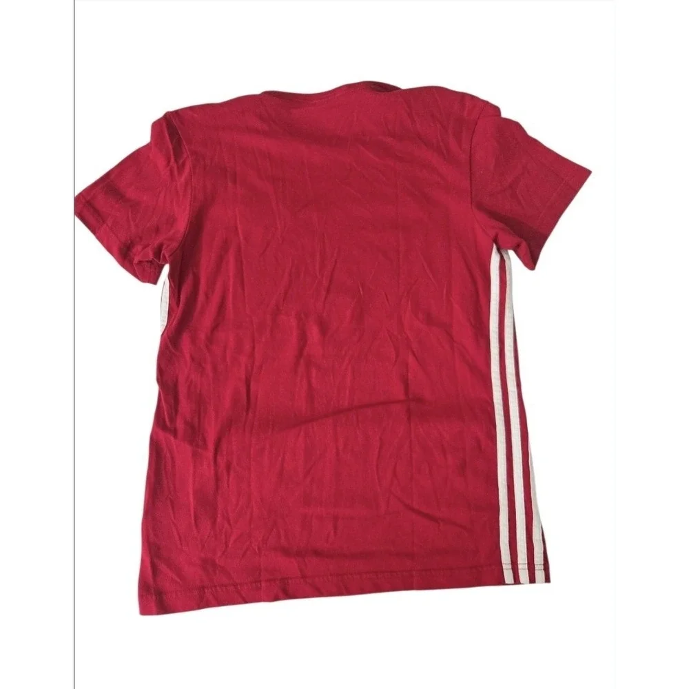 Adidas Manchester United‎ T-Shirt Mens Small Red Embroidered Logo Crew Neck Gym